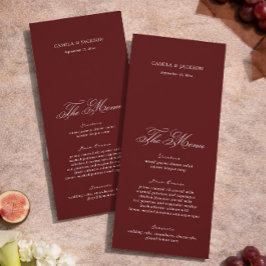 Tarjeta de menú de boda de la ópera dramática de B