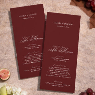 Tarjeta de menú de boda de la ópera dramática de B