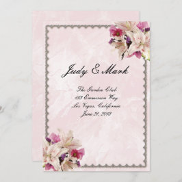 Tarjeta de menú de boda de mármol rosa Flor de Lir