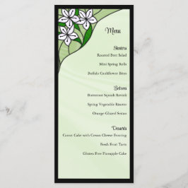 Tarjeta de menú de boda de vidrio emplomado