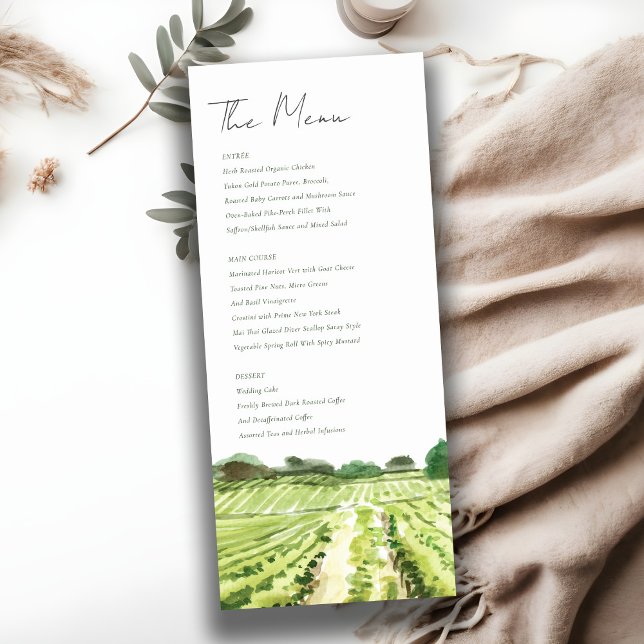 Tarjeta de menú de boda de viñedo de bodega de acu (Subido por el creador)
