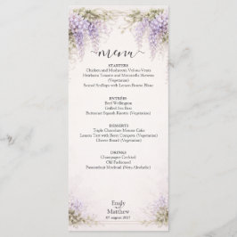 Tarjeta de Menú de Boda de Wisteria Regencia