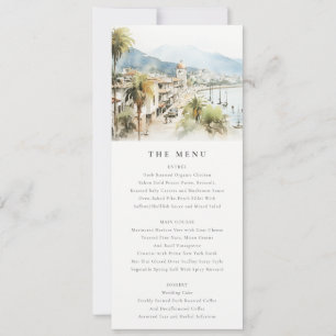 Tarjeta de menú de boda del paisaje de Santa Marta