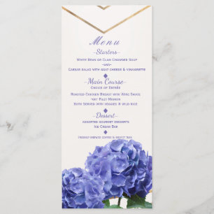 Tarjeta de menú de boda elegante con flores de hor