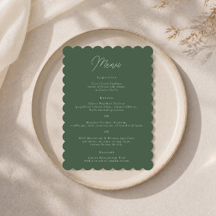 Tarjeta de menú de boda elegante con volutas de co