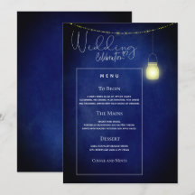 Tarjeta de menú de boda elegante de frasco de Maso