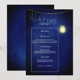 Tarjeta de menú de boda elegante de frasco de Maso