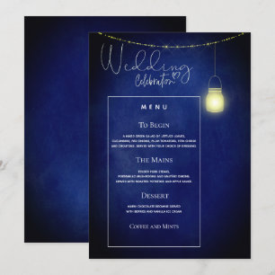 Tarjeta de menú de boda elegante de frasco de Maso