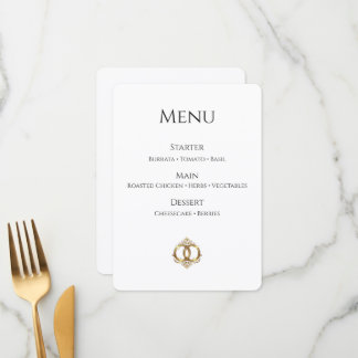 Tarjeta de menú de boda elegante | Moderna