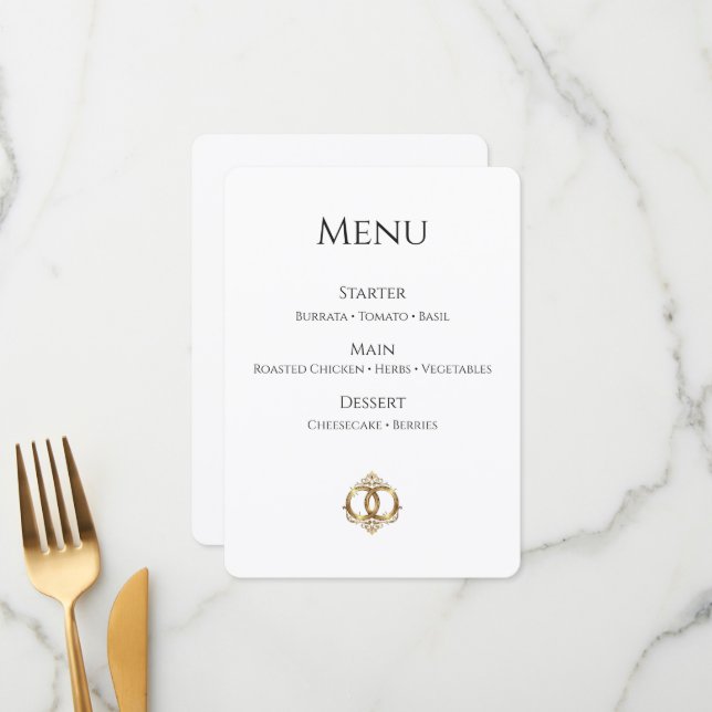 Tarjeta de menú de boda elegante | Moderna (Anverso/Reverso In Situ)