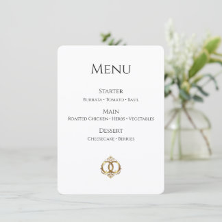 Tarjeta de menú de boda elegante | Moderno abstrac