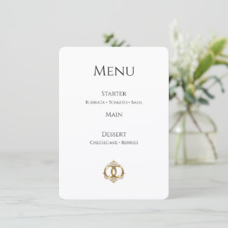 Tarjeta de menú de boda elegante | Moderno abstrac