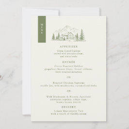 Tarjeta de menú de boda en Sage Mountain