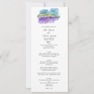 Tarjeta de menú de boda en viñedo toscano