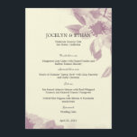 Tarjeta de menú de Boda floral acuarela<br><div class="desc">El diseño floral moderno hace que esta colección de Bodas acuarelas florales sea irresistiblemente encantadora y romántica. Elige entre un fondo crema para un aspecto más vintage o un fondo blanco para un aspecto más contemporáneo. Disponible en diversos colores. Los colores personalizados y los elementos coincidentes también están disponibles bajo...</div>