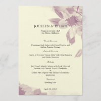 Tarjeta de menú de Boda floral acuarela