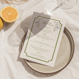 Tarjeta de menú de boda floral Chintz