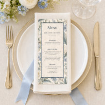 Tarjeta de Menú de Boda | Floral de Invierno Marfi