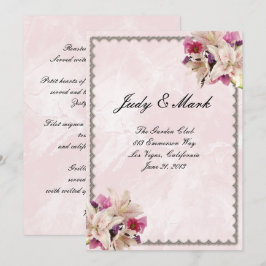 Tarjeta de menú de boda Floral de Lirio Blanco Már