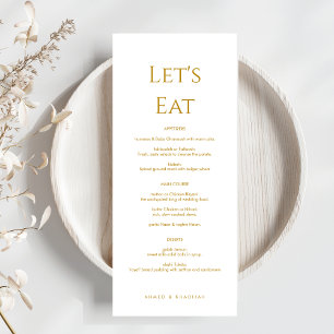Tarjeta de menú de boda islámica elegante en oro M
