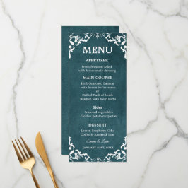 Tarjeta de menú de boda mexicana rústica