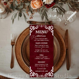 Tarjeta de menú de boda mexicana rústica