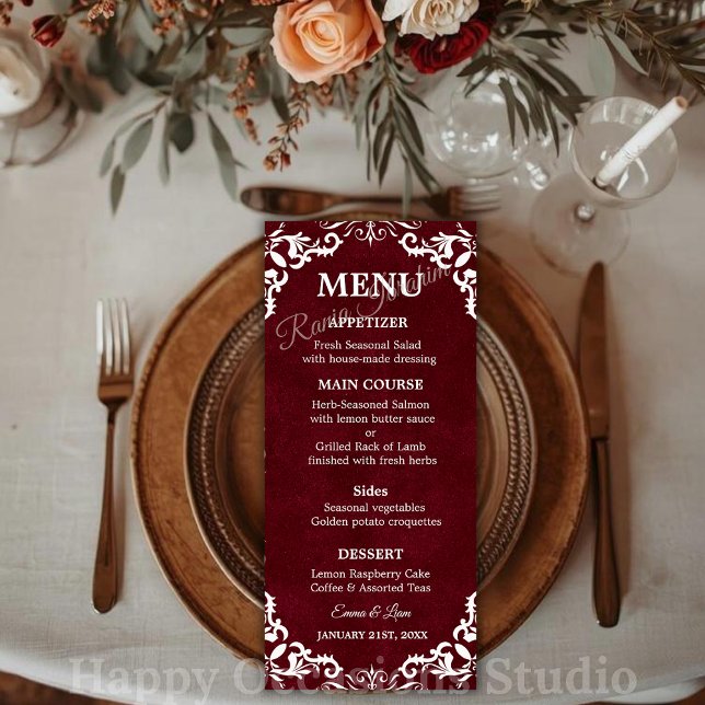 Tarjeta de menú de boda mexicana rústica (Subido por el creador)