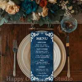 Tarjeta de menú de boda mexicana rústica