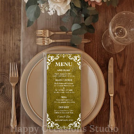 Tarjeta de menú de boda mexicana rústica