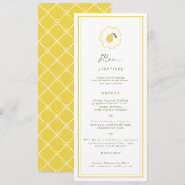 Tarjeta de menú de boda Minimal Lemon Amalfi Coast