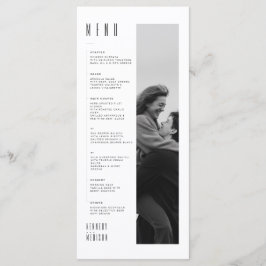 Tarjeta de menú de boda minimalista moderna en neg