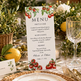 Tarjeta de Menú de Boda Pomodoro Italiano