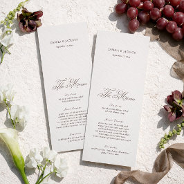Tarjeta de menú de boda victoriana marfil y marrón