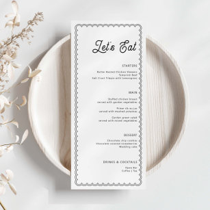 Tarjeta de menú de borde minimalista y sencillo pa