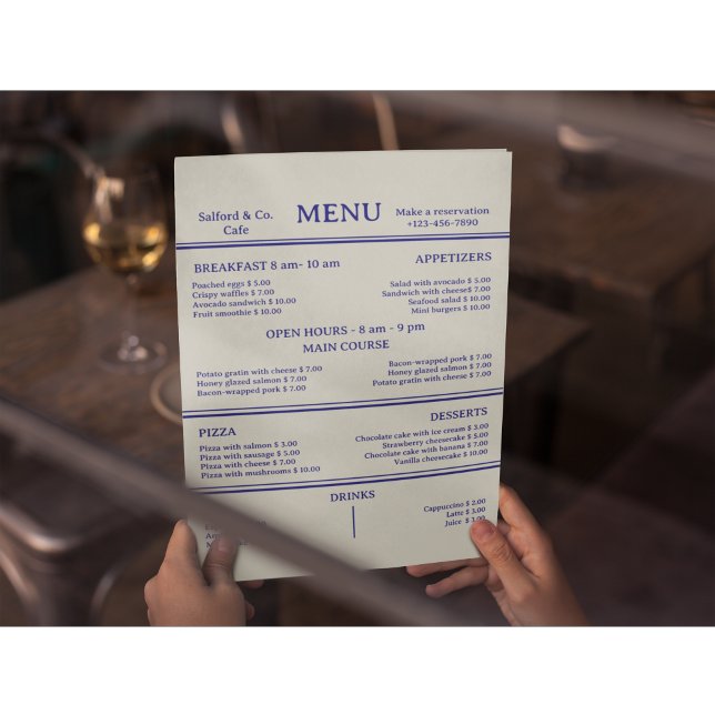 Tarjeta de Menú de Cafetería Restaurante de Comida (Subido por el creador)