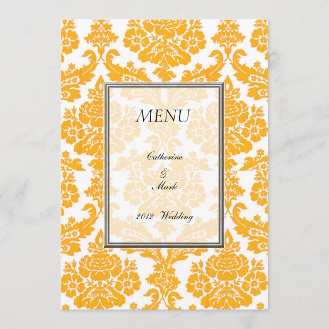 tarjeta de menú de cena, damasco (Anverso)
