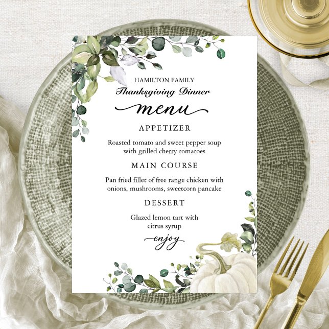 Tarjeta de menú de cena de Acción de Gracias con c (Subido por el creador)