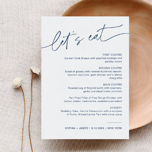 Tarjeta de menú de cena de Boda Minimalista NEVE N
