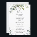 Tarjeta de menú de cena de color acuático Eucalypt<br><div class="desc">Para una mayor personalización,  haga clic en el enlace "personalizar adicional" y utilice nuestra herramienta de diseño para modificar esta plantilla.</div>