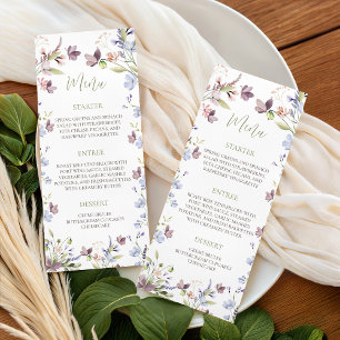 Tarjeta de menú de ducha de bebé Wildflower 4x9