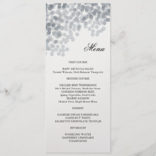 Tarjeta de menú de ducha ligera Silver Shimmer