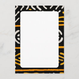 Tarjeta de menú de estampado africano