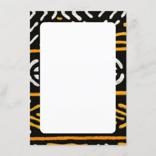 Tarjeta de menú de estampado africano