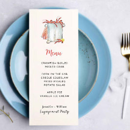 Tarjeta de menú de fiesta de cangrejos de río