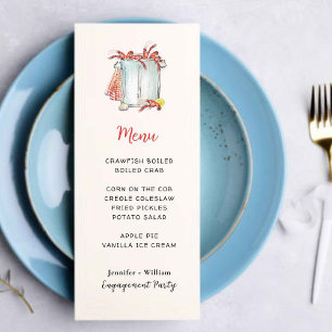 Tarjeta de menú de fiesta de cangrejos de río