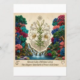 Tarjeta de menú de flor de lirio dulce elegante