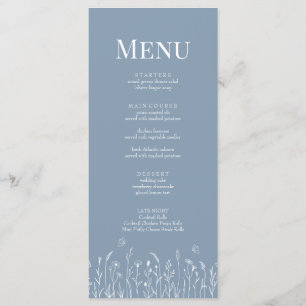 Tarjeta de menú de Flor silvestre azul polvorienta