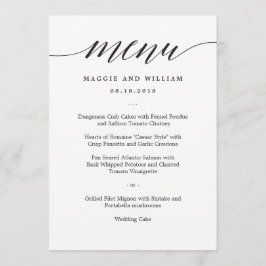 Tarjeta de menú de guión moderno