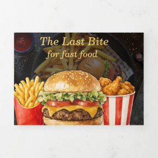 Tarjeta de menú de hamburguesa de comida rápida mo