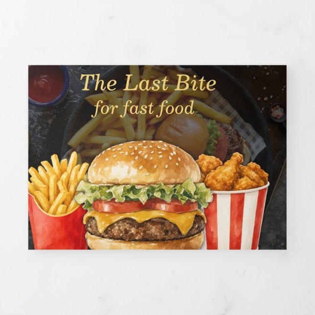 Tarjeta de menú de hamburguesa de comida rápida mo (Foto de portada)